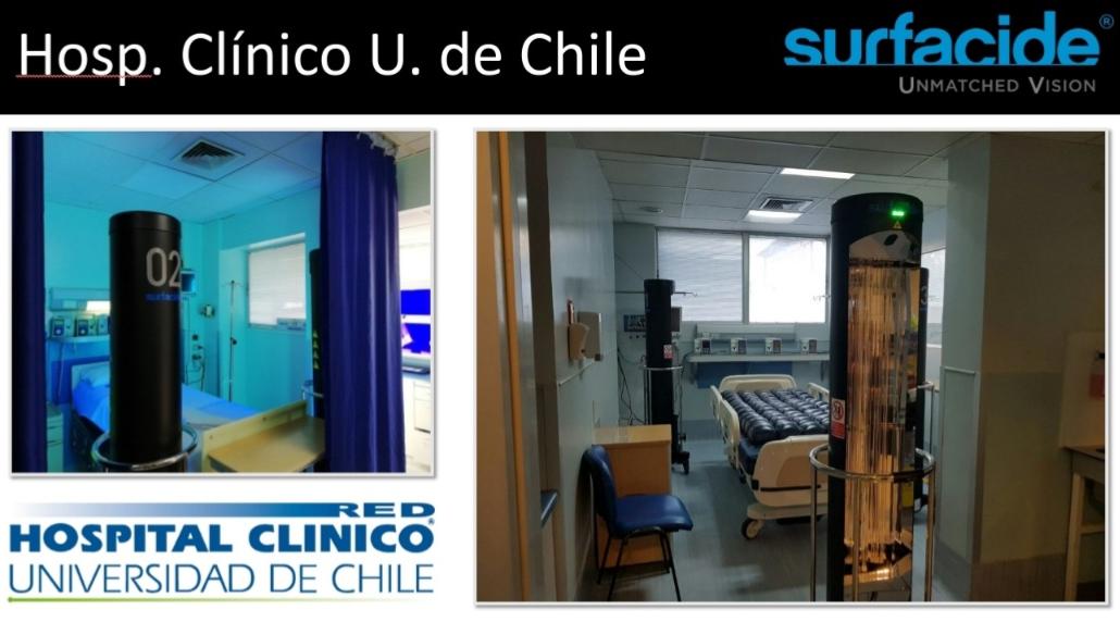 Desinfección intrahospitalaria - Hospital Clínico UNIVERSIDAD DE CHILE - SURFACIDE UV-C