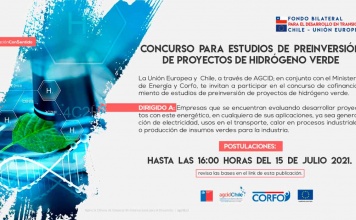 Chile y la Unión Europea impulsan concurso para proyectos de hidrógeno verde Chile y la Unión Europea impulsan concurso para proyectos de hidrógeno verde