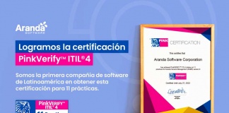 Aranda Software la primera empresa latinoamericana en el sector TI con la certificación PinkVERIFY™ para 11 prácticas de ITIL 4® 