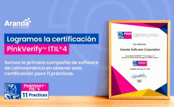 Aranda Software la primera empresa latinoamericana en el sector TI con la certificación PinkVERIFY™ para 11 prácticas de ITIL 4® 