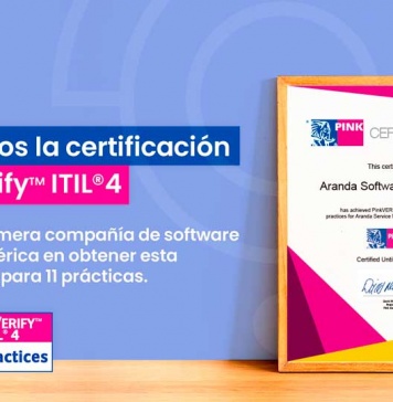 Aranda Software la primera empresa latinoamericana en el sector TI con la certificación PinkVERIFY™ para 11 prácticas de ITIL 4® 