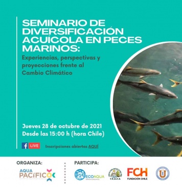En seminario de diversificación en peces marinos abordarán experiencias y proyecciones en contexto de cambio Climático