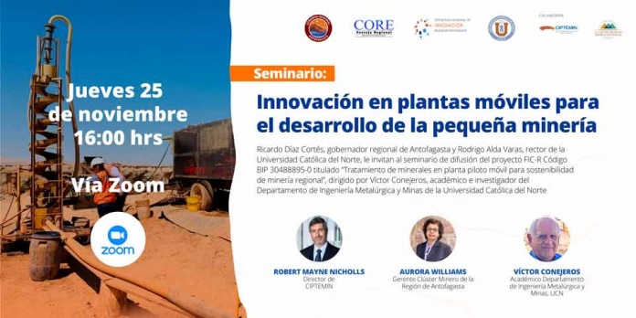 Innovación en plantas móviles para la pequeña minería será tema central de nuevo seminario