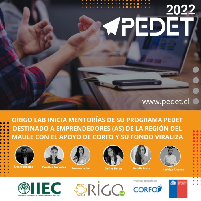 Origo Lab inicia mentorías de su programa PEDET destinado a emprendedores (as) de la región del Maule con el apoyo de Corfo y su fondo viraliza