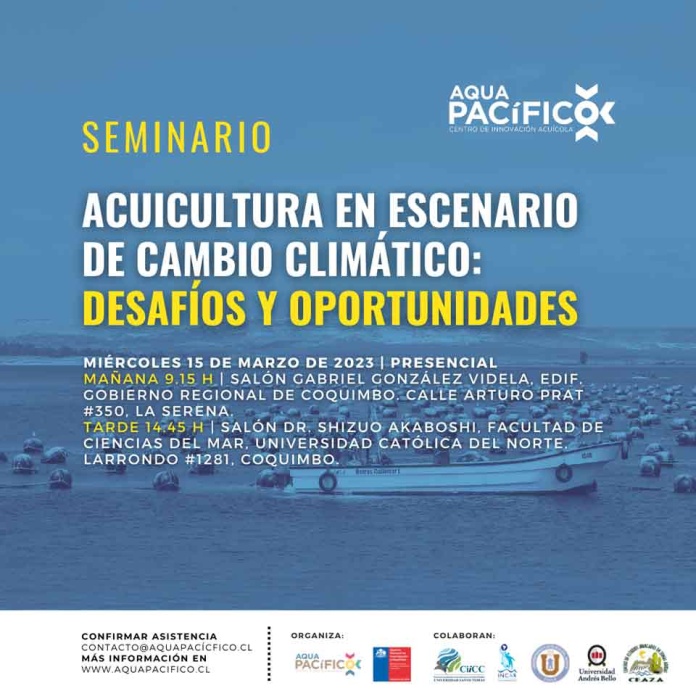 En seminario sobre Acuicultura y Cambio Climático expertos analizarán las oportunidades y desafíos frente a los cambios ambientales