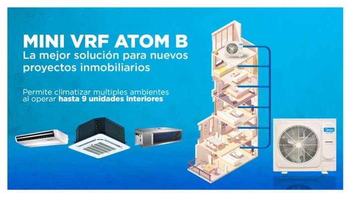 Mini VRF Atom-B de Midea Carrier es ideal para climatizar casas y pequeños comercios