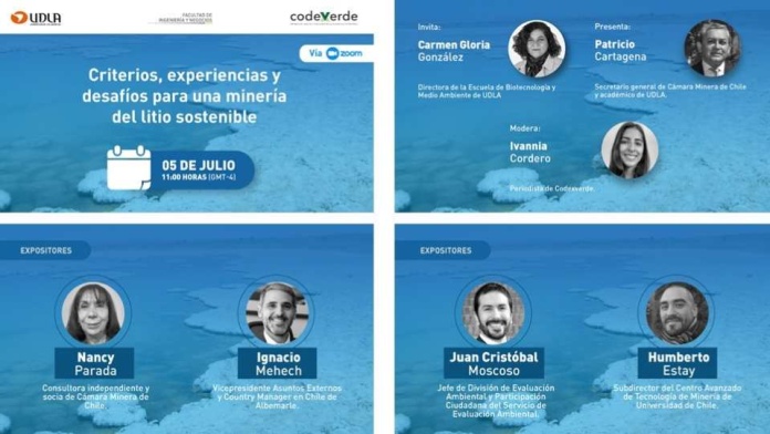 Codexverde y UDLA invitan a participar del seminario: “Criterios, experiencias y desafíos para una minería del litio sostenible”