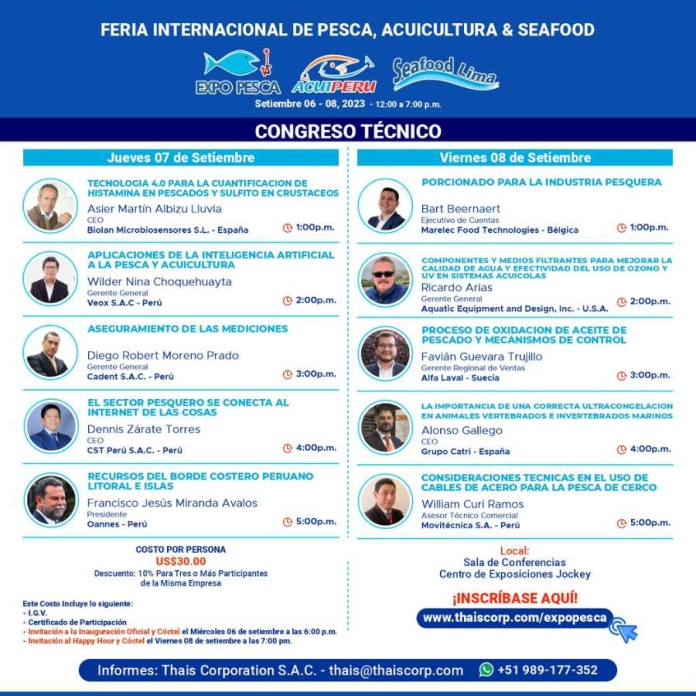 Congreso de Conferencias Técnicas de Expo Pesca & Acuiperú 2023