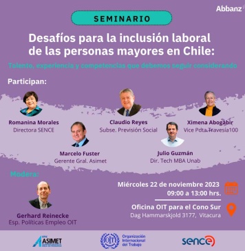 Seminario de OIT y SENCE abre el debate sobre inclusión laboral de adultos mayores en Chile