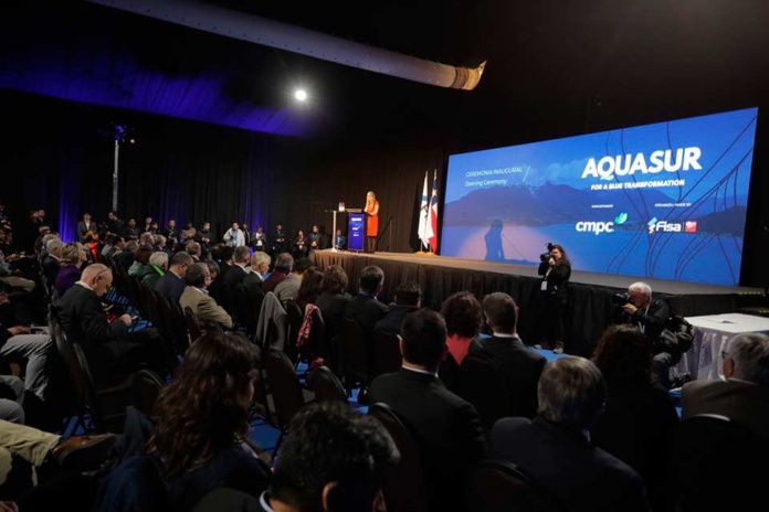 AQUASUR 2024 se inicia con masiva presencia de público internacional y llamado de gremios, empresas y autoridades a impulsar la industria acuícola