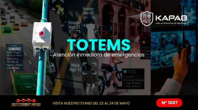 Totems videovigilancia y apoyo ciudadano se exhibirán en Seguritec Peru 2024