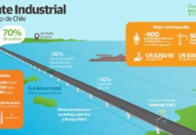 Puente Industrial de Concepción, que se convertirá en el puente más largo de Chile, lleva un 70% de avance