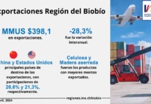 Exportaciones de la Región del Biobío disminuyeron 28,3% interanualmente
