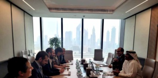 Gira de ministro Grau e Invest Chile culmina con encuentro con fondos de inversión y autoridades de Dubai. Gira Emiratos Arabes Economía-Invest Chile encuentro fondos de inversión