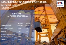 Carga movilizada y manipulada por los puertos de la Región del Biobío descendió 12,7% en julio