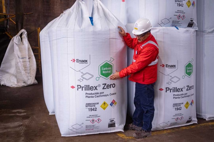 Enaex lleva a cabo la primera voladura verde con producción de nitrato de amonio carbono neutral en perú Enaex lleva a cabo la primera voladura verde con producción de nitrato de amonio carbono neutral en perú