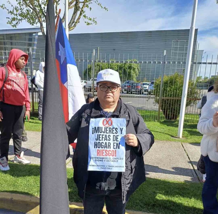 Manifestación masiva de Trabajadoras de la Industria Pesquera y Salmonera del Biobío