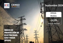 Índice de producción de electricidad, gas y agua (IPEGA) correspondiente a septiembre de 2024