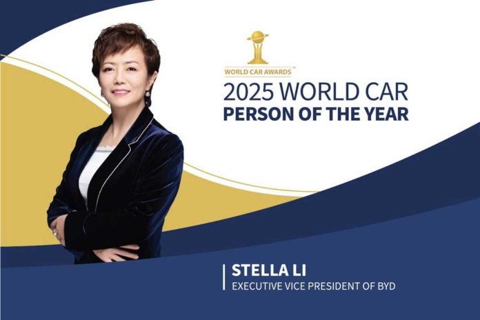 Stella Li de BYD es elegida como la Persona del Año de World Car 2025