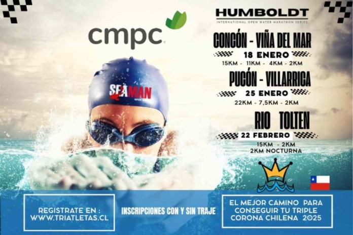 Viña del Mar se prepara para recibir el CMPC Humboldt Open Water Marathon Series, el mayor desafío de aguas abiertas de Chile