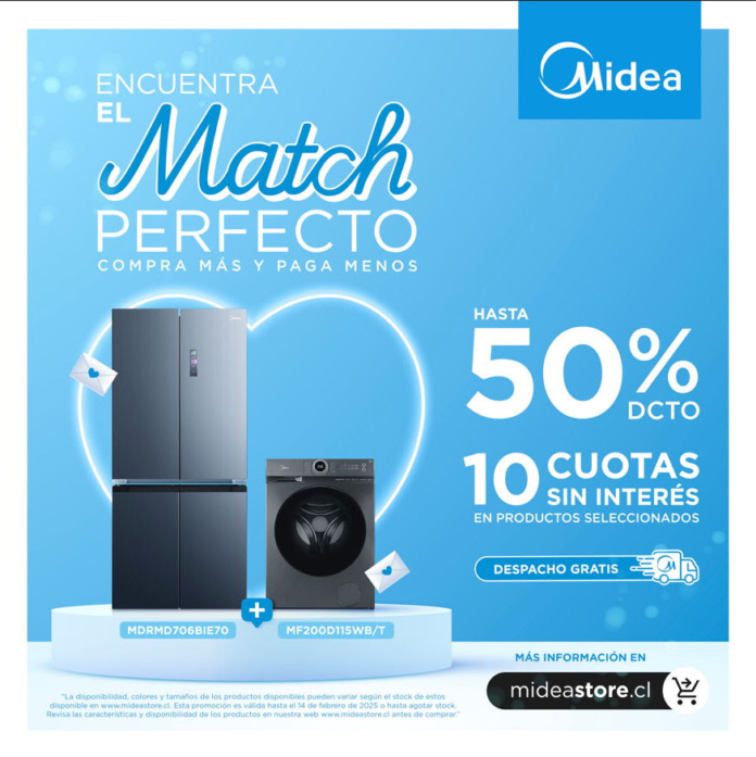 Match perfecto en San Valentín Midea Store ofrece descuentos de hasta 50% en parejas de electrodomésticos