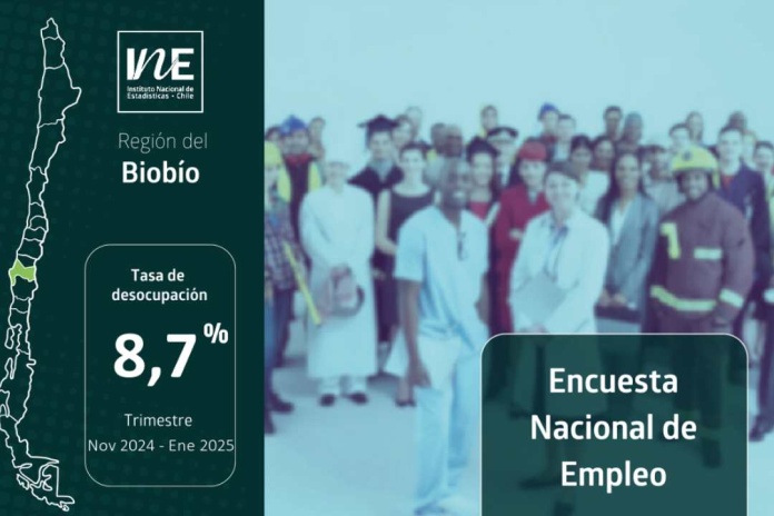 Tasa de desocupación de la Región del Biobío fue 8,7% en el trimestre noviembre de 2024-enero de 2025