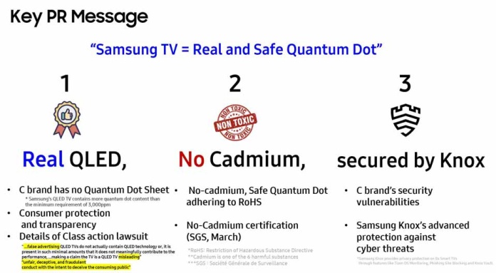  Tecnología de pantalla de puntos cuánticos de Samsung ha sido verificada como libre de cadmio y recibe la certificación SGS