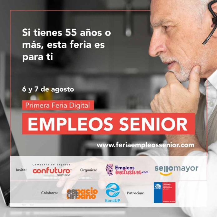Primera Feria de Empleo para personas mayores de 55 años se realizará en distintas ciudades de Chile