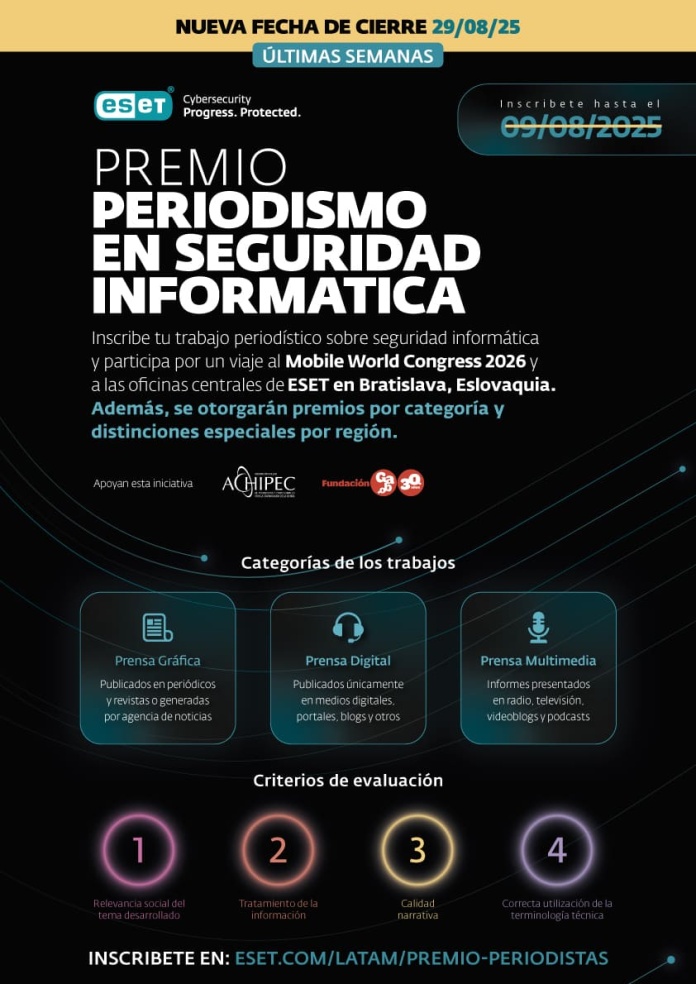 Últimos días para inscribirse al Premio ESET de Periodismo en Seguridad Informática (1)