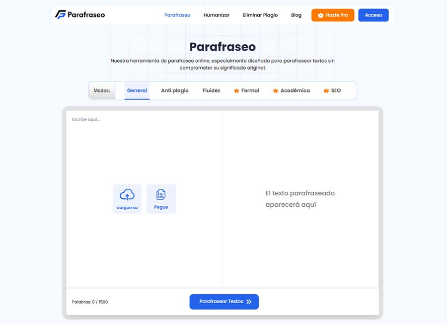 Parafraseo.io: características clave, beneficios y limitaciones