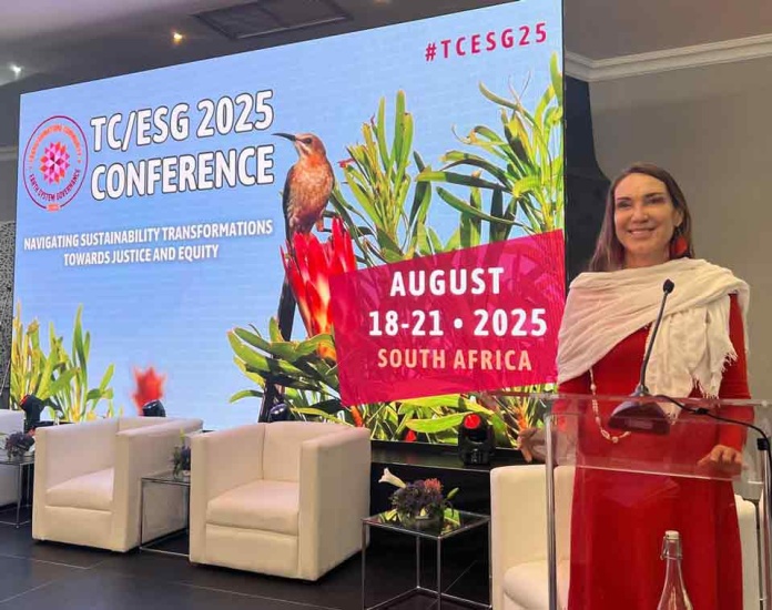 Académica Paulina Aldunce participa en conferencia internacional sobre transformaciones hacia la sostenibilidad en Sudáfrica