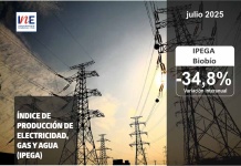 INE Biobío publica cifras del Índice de producción de electricidad, gas y agua (IPEGA) correspondiente a julio de 2025