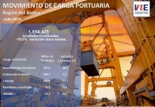 Movimiento de carga portuaria en la Región del Biobío decreció 19,0% en doce meses