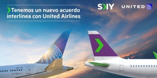 SKY firma acuerdo interlineal con estadounidense United Airlines