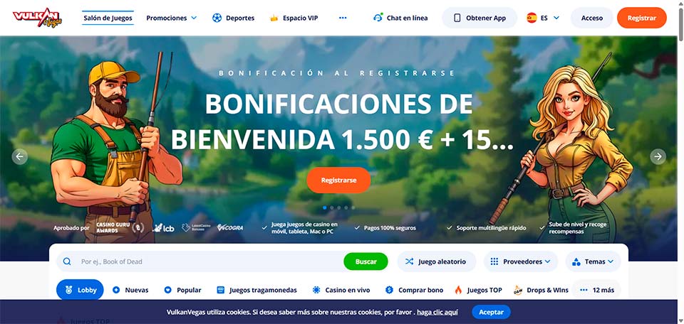 Mejores casinos online Chile 2025. Vulkan Vegas - Tragamonedas con competiciones y ofertas incorporadas