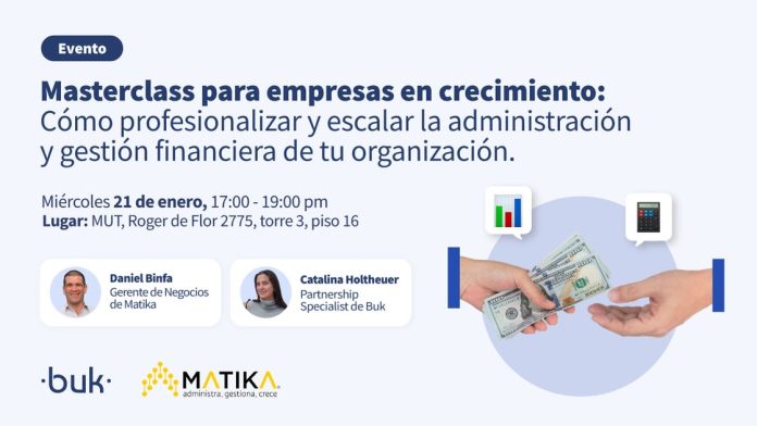 Matika y Buk organizan la primera masterclass para empresas en crecimiento sobre gestión financiera