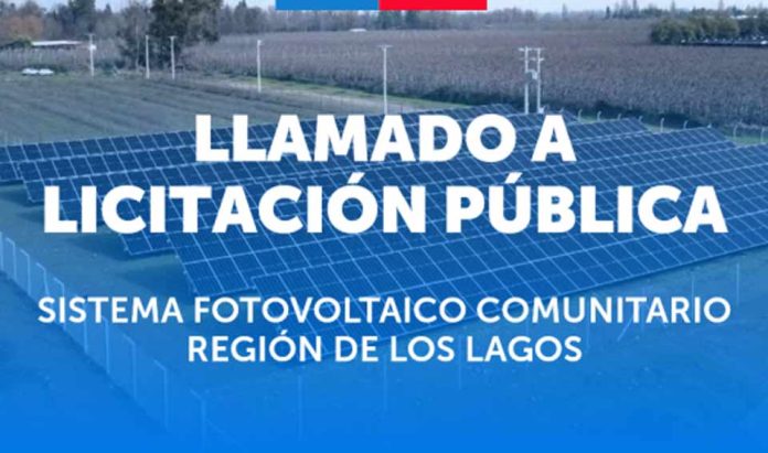 Se abre licitación pública para sistema fotovoltaico comunitario en la Región de Los Lagos 03 Feb 2026 El proceso licitatorio tiene como objetivo general la implementación de un sistema fotovoltaico y la construcción de su respectiva línea y empalme de media tensión en la región de Los Lagos, bajo la modalidad de equipamiento de generación conjunta. La Agencia de Sostenibilidad Energética (AgenciaSE), junto al Ministerio de Energía, publicaron la licitación pública ID: 623663-1-LP26 para contratar el Servicio de Implementación de un Sistema Fotovoltaico y Construcción de su Línea y Empalme de Media Tensión en la región de Los Lagos, en modalidad de equipamiento de generación conjunta, en el marco del programa Energía Comunitaria Asociativa, Primera Etapa. El proceso licitatorio tiene como objetivo general la implementación de un sistema fotovoltaico y la construcción de su respectiva línea y empalme de media tensión en la región de Los Lagos, bajo la modalidad de equipamiento de generación conjunta. Como parte del proceso, se realizará una visita a terreno de carácter opcional el día lunes 9 de febrero de 2026, a las 10:00 horas, en el terreno ubicado en Lago Chapo , comuna de Puerto Montt, Región de Los Lagos. Asimismo, se desarrollará una reunión informativa el martes 10 de febrero de 2026, a las 10:00 horas, instancia en la cual la Agencia de Sostenibilidad Energética expondrá los principales aspectos administrativos y técnicos de la licitación. Toda la información relativa a la reunión informativa y al proceso licitatorio se encuentra disponible en el siguiente enlace de Mercado Público. Se aclara a las y los oferentes que la asistencia a la reunión informativa es de carácter optativo y no constituye un requisito para ofertar ni para la adjudicación del servicio licitado. Esta licitación estará abierta hasta el 02 de marzo de 2026, a las 15:00 horas, a través del portal Mercado Público, en el enlace anteriormente señalado.