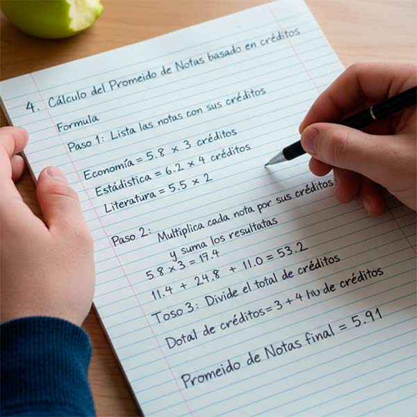 4. Cálculo del Promedio de Notas Basado en Créditos