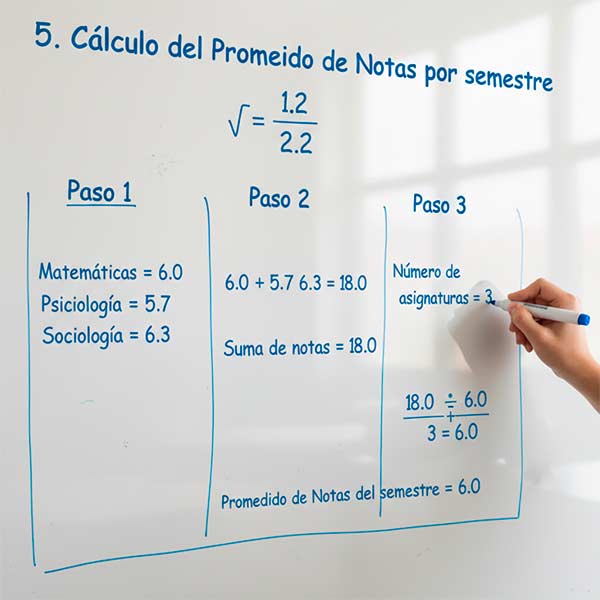 5. Cálculo del Promedio de Notas por Semestre