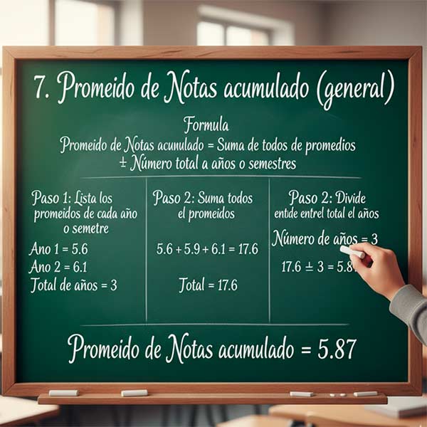 7. Promedio de Notas acumulado (general)