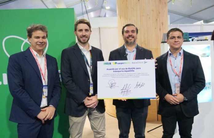 AquaChile, Lipigas y GLA sellan acuerdo para incorporar BioGNL en el transporte de salmón