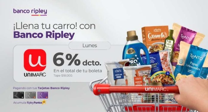 Banco Ripley suma descuento en Unimarc para aliviar el presupuesto