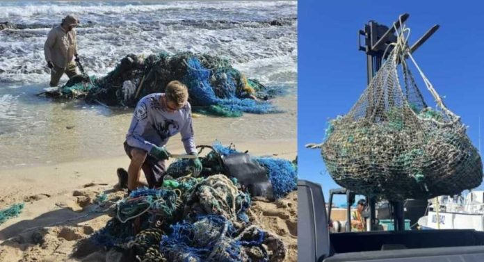La Universidad de Hawái recupera 84 toneladas de aparejos de pesca abandonados de una isla de basura del Océano Pacífico La Universidad de Hawái recupera 84 toneladas de aparejos de pesca abandonados de una isla de basura del Océano Pacífico