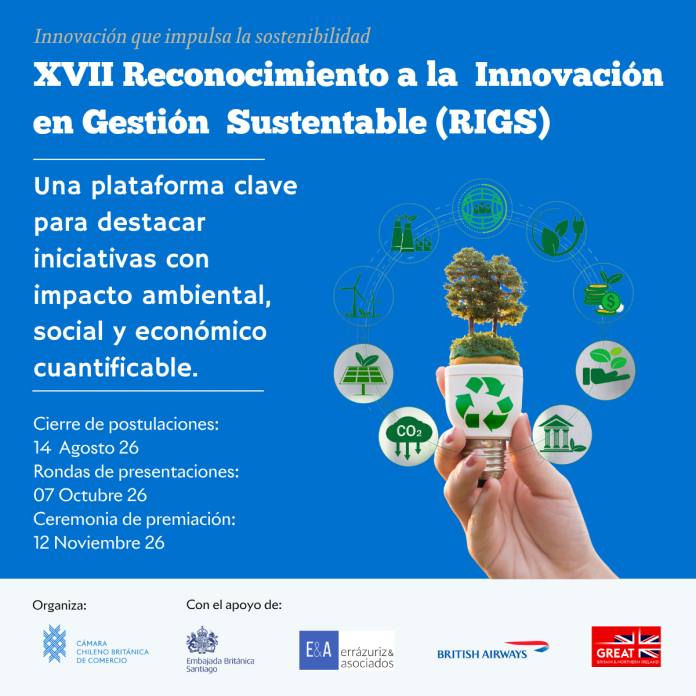 BritCham Chile abre convocatoria para la XVII versión del Reconocimiento a la Innovación en Gestión Sustentable (RIGS) BritCham Chile abre convocatoria para la XVII versión del Reconocimiento a la Innovación en Gestión Sustentable (RIGS)