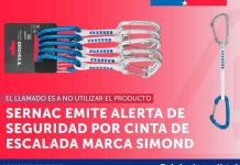 Sernac emite alerta de seguridad por cinta de escalada marca Simond: el llamado es a no utilizar el producto