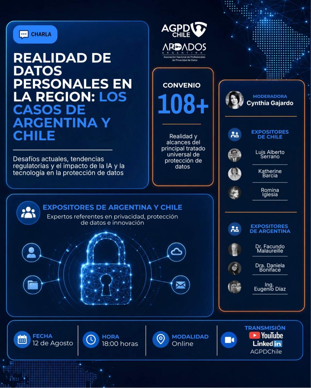 Charla “Realidad de datos personales en la región: los casos de Argentina y Chile”