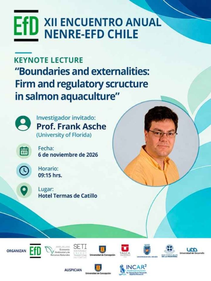 Frank Asche, referente mundial en economía pesquera y acuícola, encabezará encuentro anual de NENRE EfD-Chile