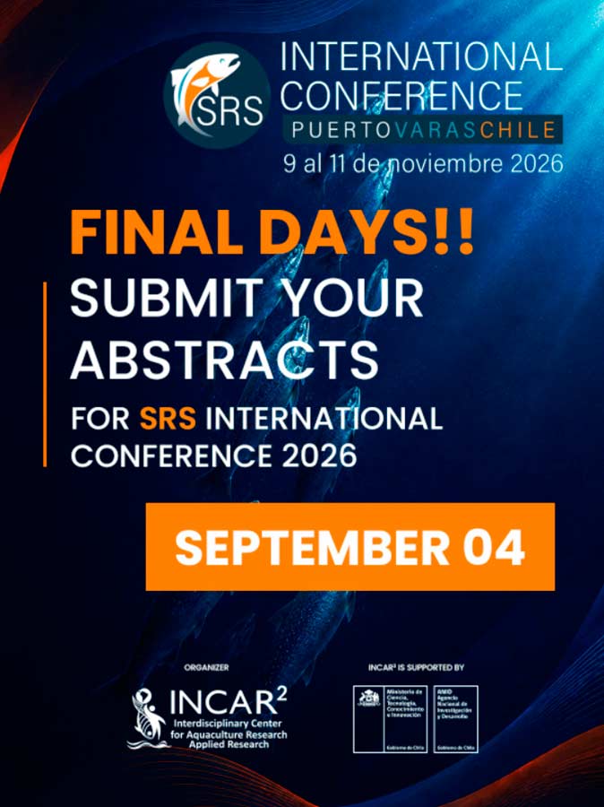Últimos días para enviar resúmenes a SRS2026, la primera conferencia internacional dedicada al Síndrome Rickettsial del Salmón Últimos días para enviar resúmenes a SRS2026, la primera conferencia internacional dedicada al Síndrome Rickettsial del Salmón